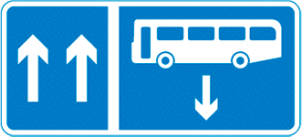 Road and traffic signs - Where would you see a contraflow bus lane?