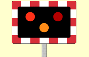 Rules of the road - You're waiting at a level crossing. What should you do if the red warning lights continue to flash after a train has passed by?