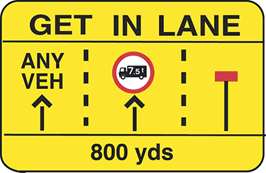 Vehicle weights and dimensions - What does this temporary sign mean for drivers of vehicles over 7.5 tonnes maximum authorised mass?