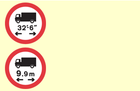 Road and traffic signs - You're driving a lorry 30 feet long and towing a trailer 15 feet long. What should you do when you see this sign?