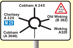 Vehicle weights and dimensions - At this roundabout, you want to take the fourth exit. What limit is in force on this road?