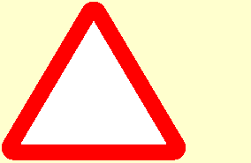 Road and traffic signs - Which hazard would be shown in a triangular road sign?