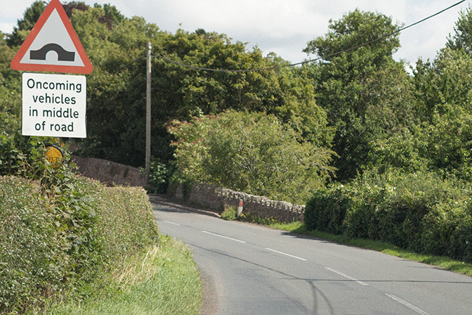 Alertness - What should you do as you approach this bridge?