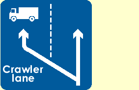 Motorway rules - You're travelling along a motorway. Where would you find a crawler or climbing lane?