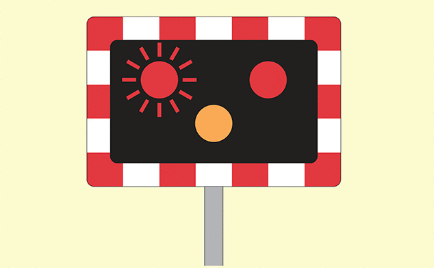 Road and traffic signs - Where would you find these flashing red light signals?