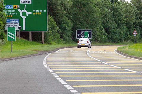 Vehicle handling - What’s the purpose of the yellow lines painted across the road?