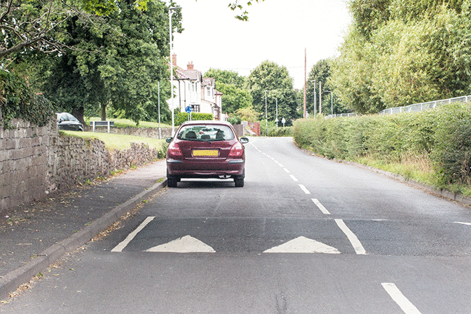 Hazard awareness - How should you drive or ride in areas with traffic-calming measures?