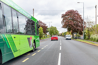 Hazard awareness - Why should you be cautious when going past this bus waiting at a bus stop?