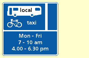 Vehicle weights and dimensions - You're driving a bus on a local service. When can you use this lane?